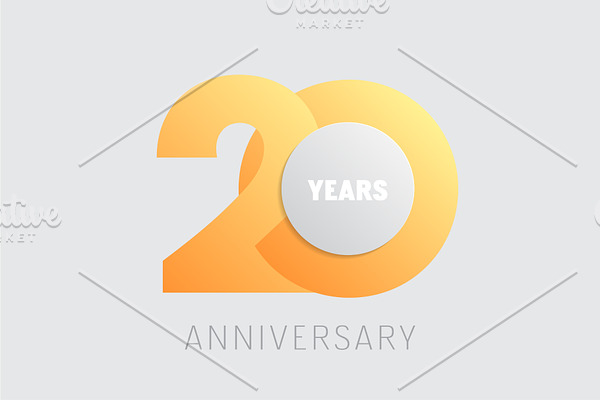 20 years anniversary vector icon