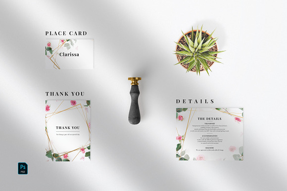 Eucalyptus Wedding Invitation Suite in Wedding Templates - product preview 4