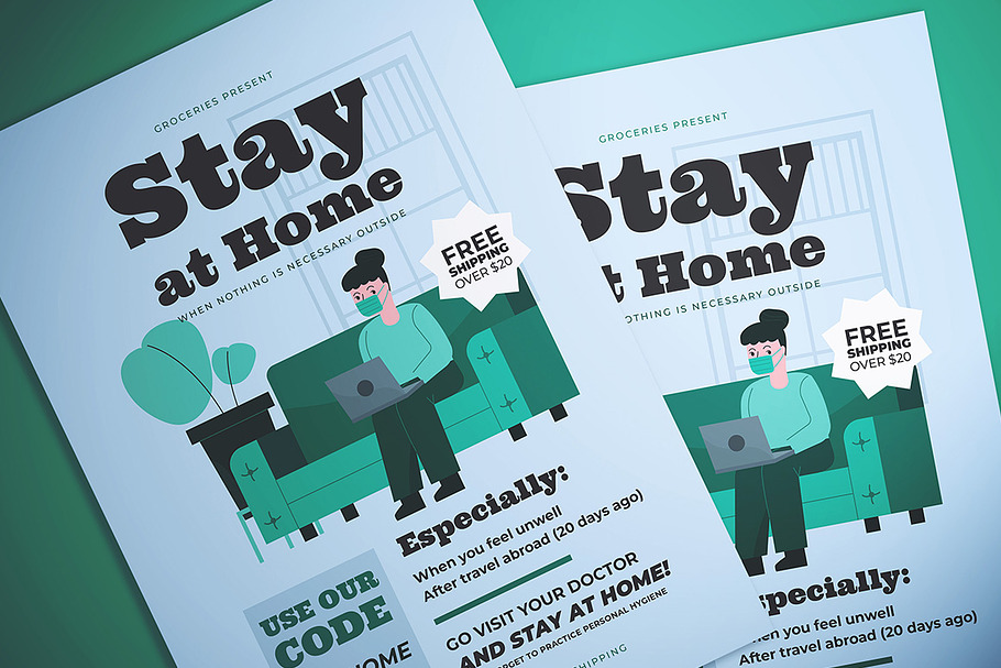 Stay At Home Advice Flyer