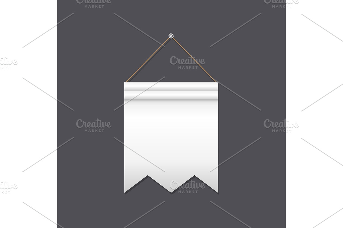 Blank pennant with cut end in Illustrations - product preview 8