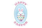 Pastel Happy Easter Bunny