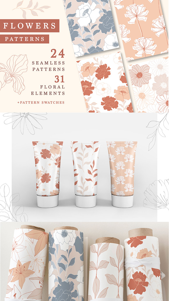 Spring Flowers Patterns & Cliparts in Patterns - product preview 15