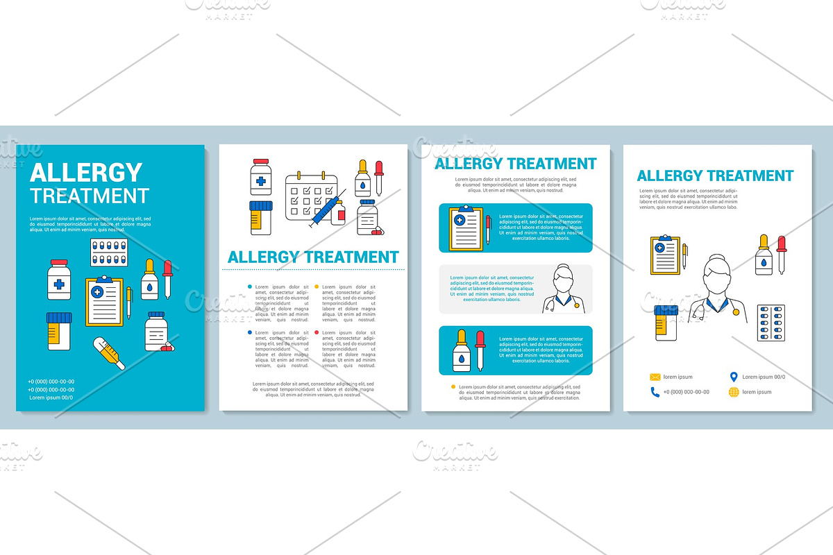 Allergy treatment brochure template in Brochure Templates - product preview 8
