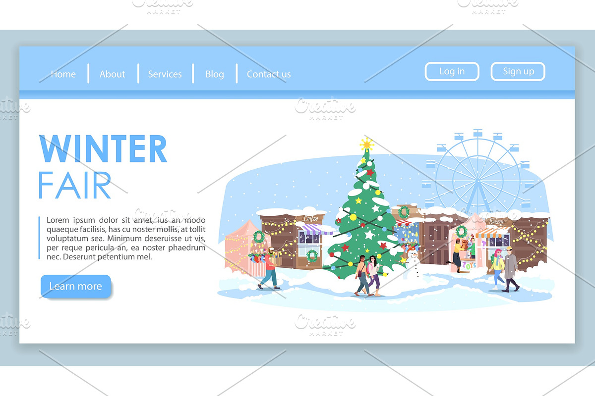 Winter fair landing page in Landing Page Templates - product preview 8