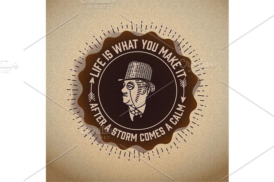Vintage label with gentleman in Illustrations - product preview 8