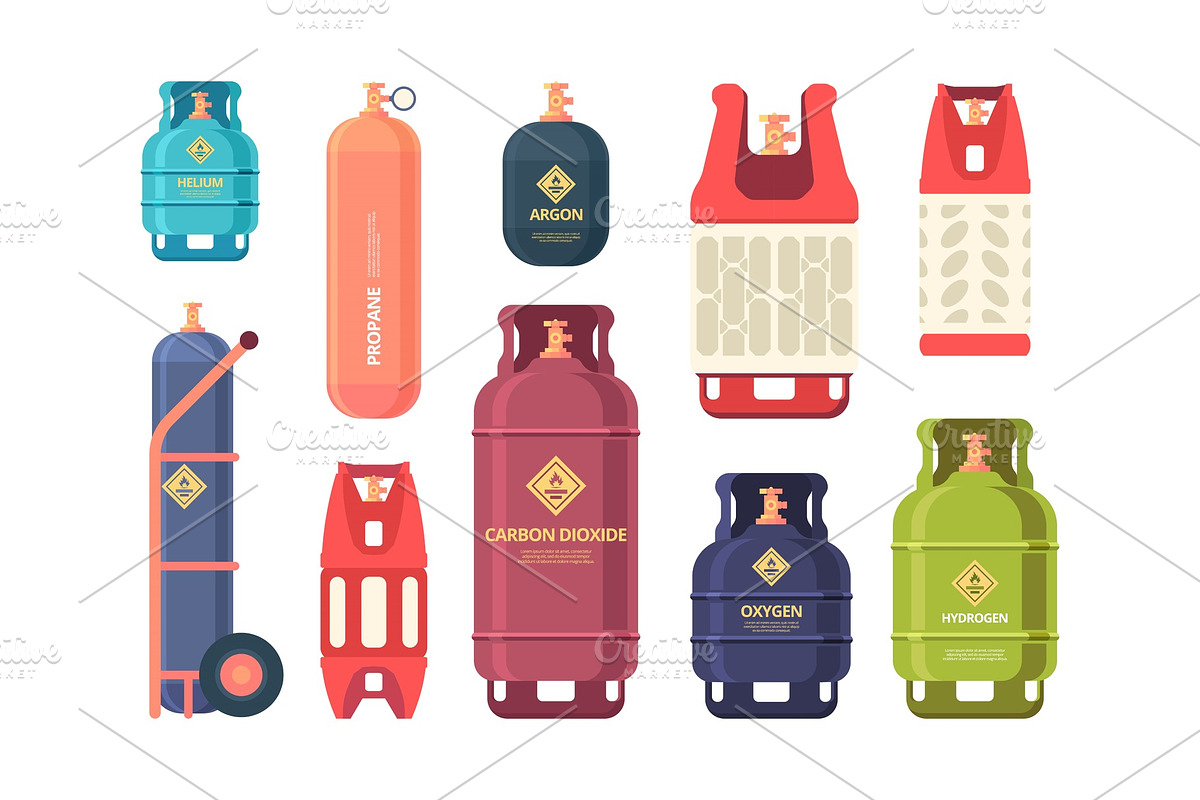 oil gas cylinder. industrial steel in Illustrations - product preview 8