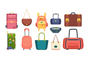 colored bags. travel backpack
