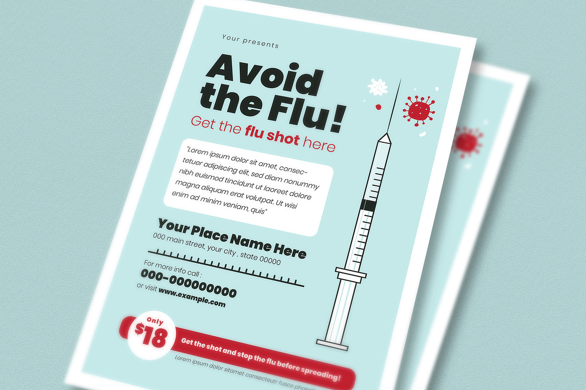Flu Shot Campaign Flyer in Flyer Templates - product preview 8