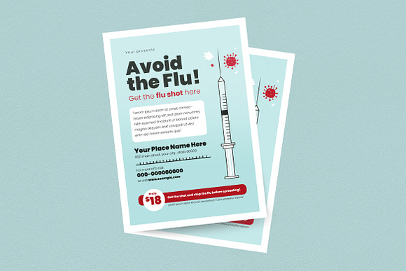 Flu Shot Campaign Flyer in Flyer Templates - product preview 1
