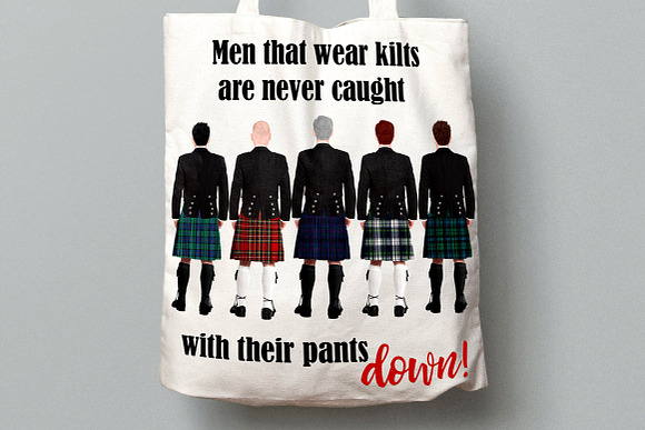 Wedding clipart,Men in kilts clipart in Illustrations - product preview 7