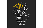 Cosmetic allergy chalk concept icon