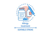 Allergy treatment concept icon