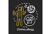Clothes allergy chalk concept icon