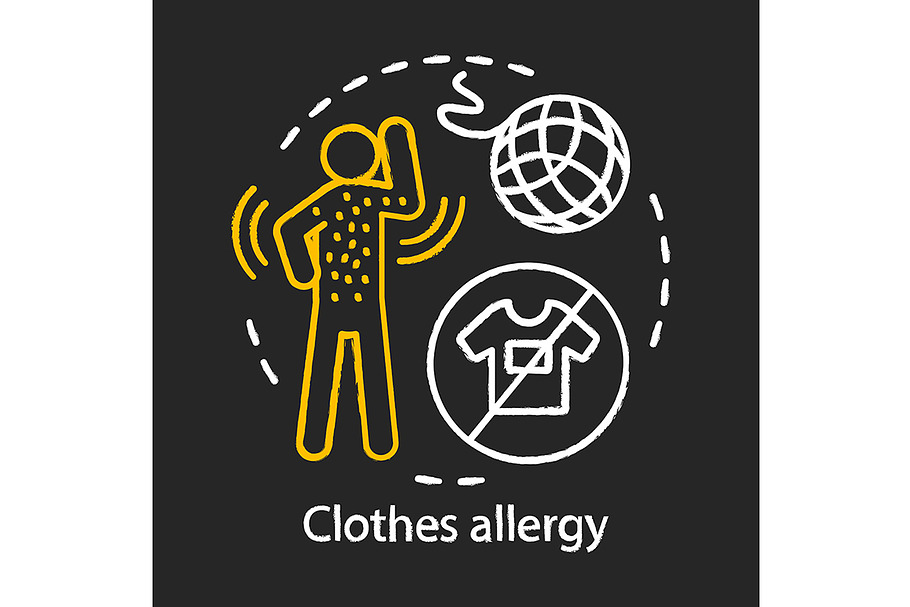 Clothes allergy chalk concept icon