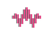 Dj sound pink wave color icon