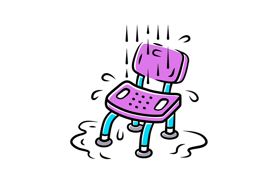 Shower chair color icon
