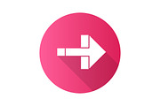 Right arrow flat design glyph icon
