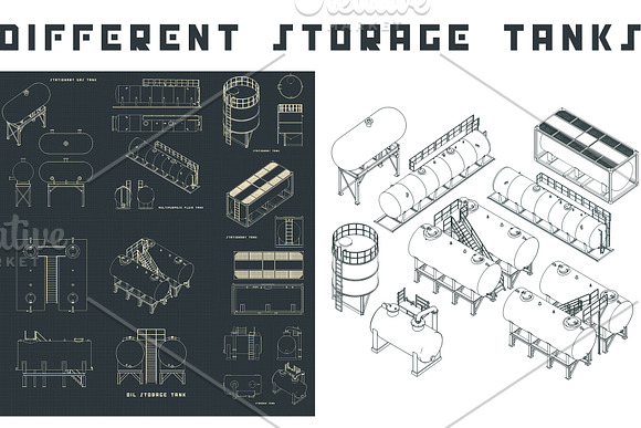Different Storage tanks Set in Illustrations - product preview 2