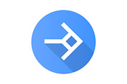 Shaped arrow flat design glyph icon