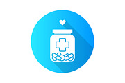 Medical aid flat design glyph icon