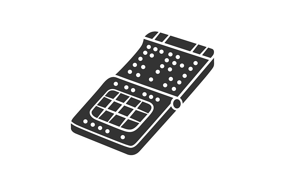 Braille print smartphone glyph icon