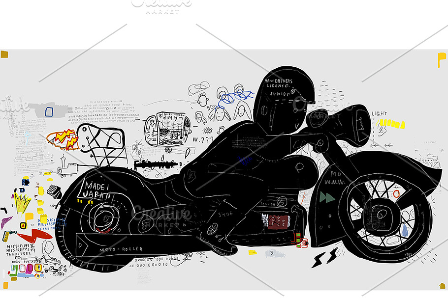Motorcycle in Illustrations - product preview 8