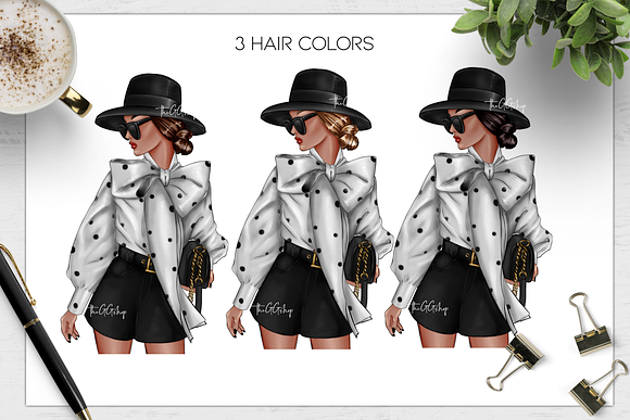 Fashion Girl Clipart in Illustrations - product preview 1