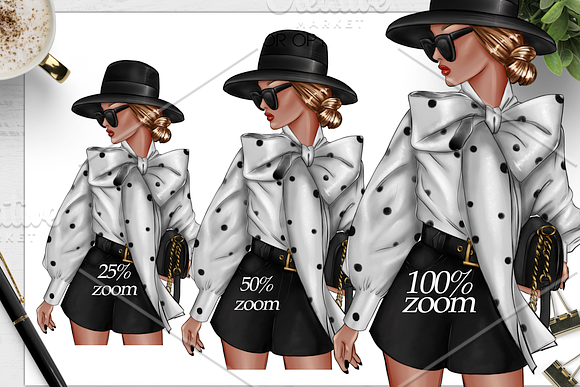Fashion Girl Clipart in Illustrations - product preview 3