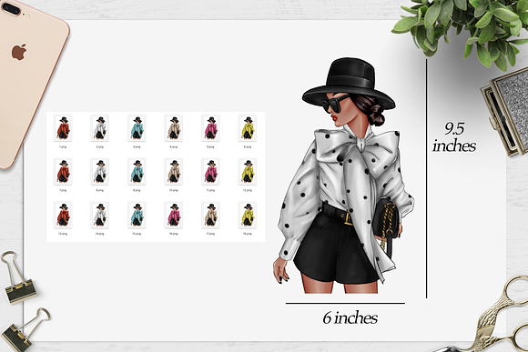 Fashion Girl Clipart in Illustrations - product preview 4
