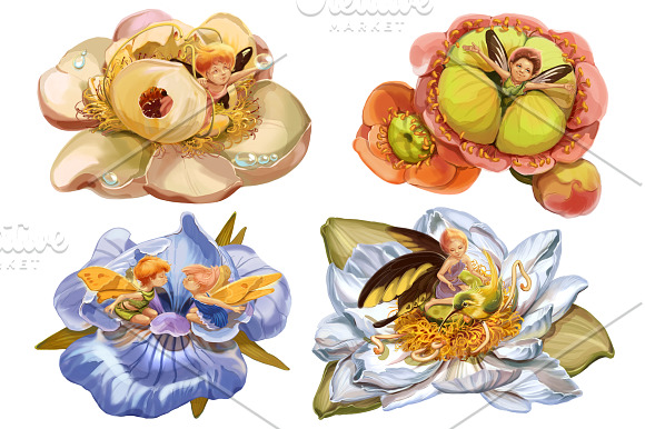 Magical flower fairy. in Illustrations - product preview 2