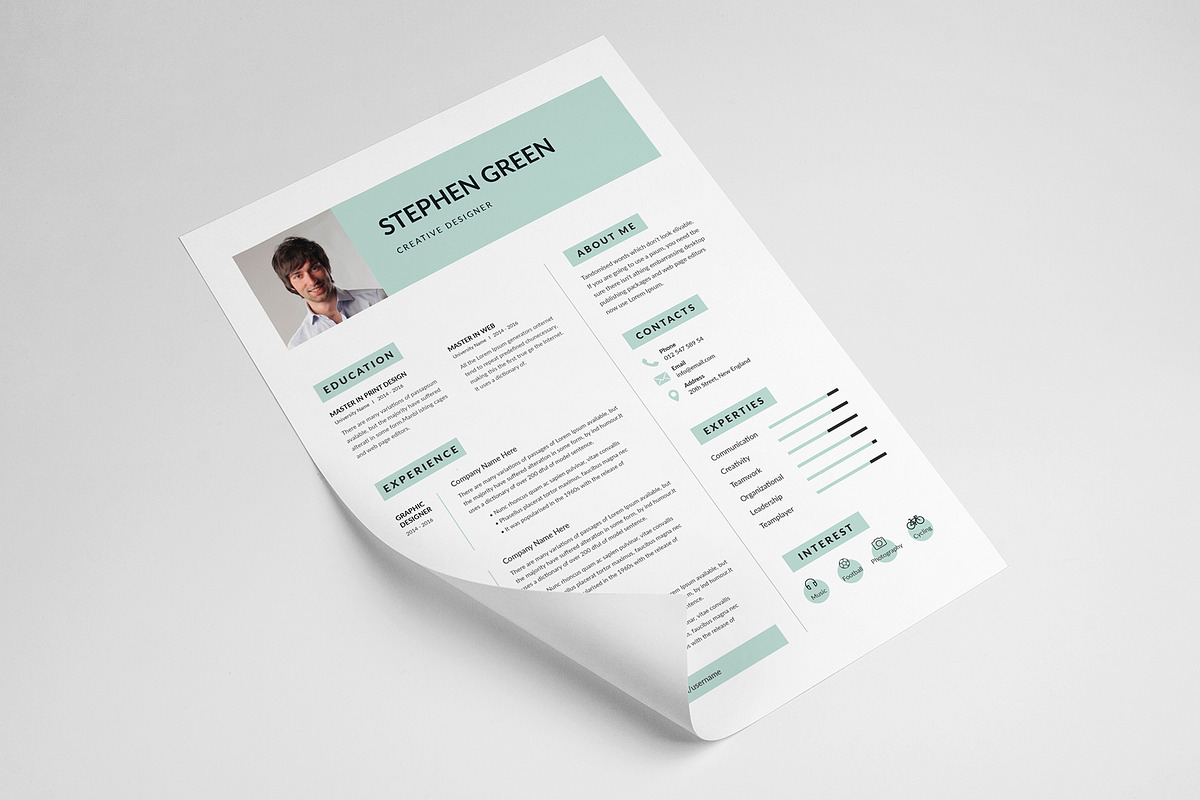 Resume Template / CV in Resume Templates - product preview 8