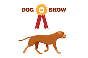 Dog Show Award with Ribbon Canine