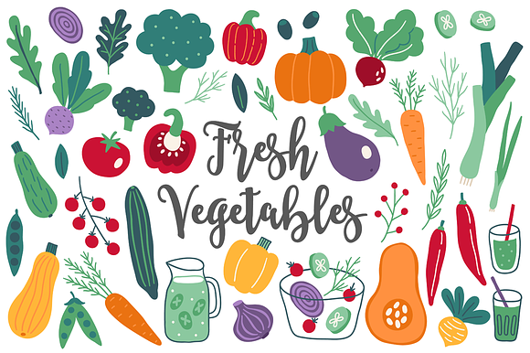 Fresh Vegetables Kit in Illustrations - product preview 6