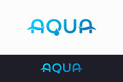 Aqua water logo on white and black