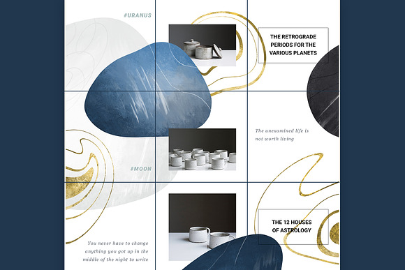 Blue abstract Instagram Puzzle Grid in Instagram Templates - product preview 2