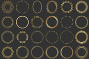 45 Golden Rounded Frames Clipart