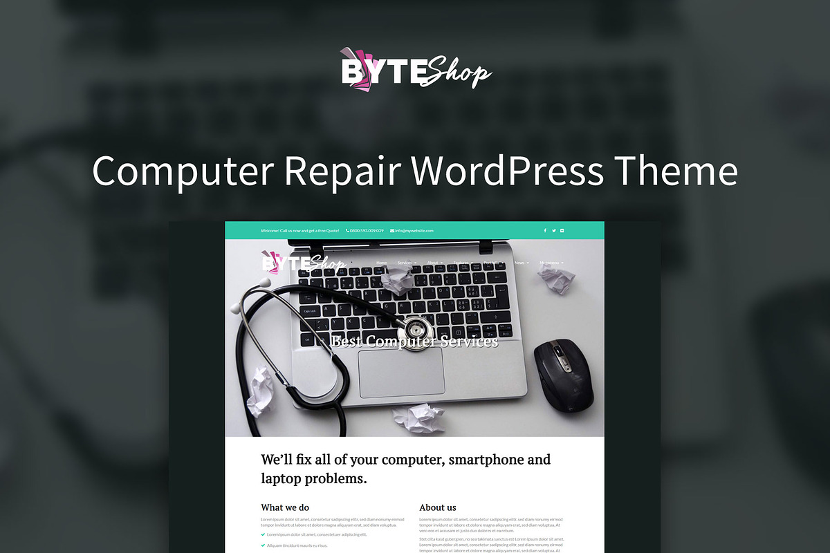 Byteshop - Computer Repair WP Theme in WordPress Business Themes - product preview 8