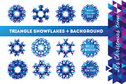 Triangle snowflakes +background pack