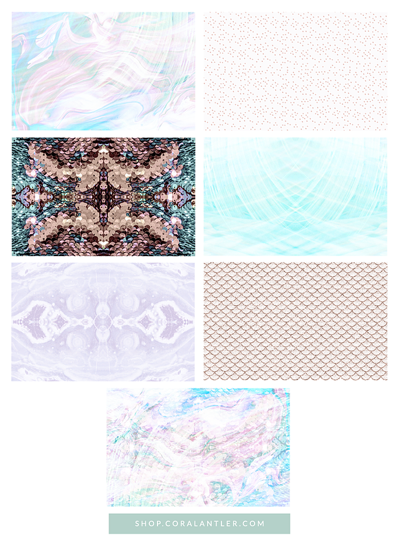 Mermaid Background Collection in Patterns - product preview 1