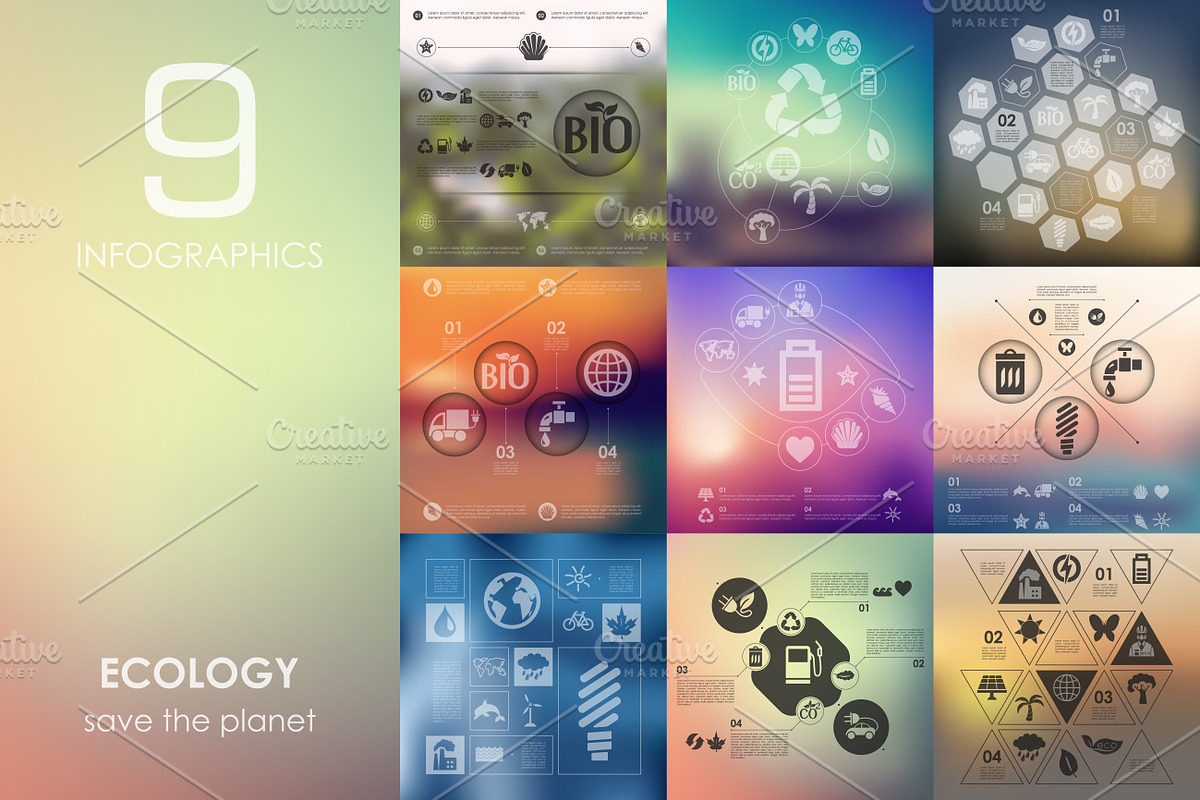 9 ecology infographics in Presentation Templates - product preview 8