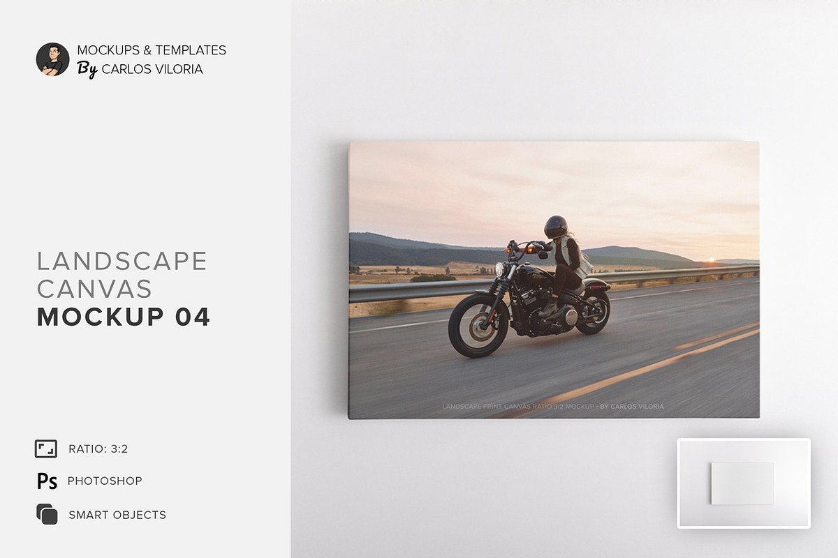 Landscape Canvas Ratio 3x2 Mockup 04 in Print Mockups - product preview 8