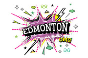 Edmonton Comic Text in Pop Art Style