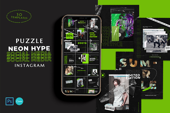 PUZZLE Bundle Instagram - PS & Canva in Instagram Templates - product preview 22