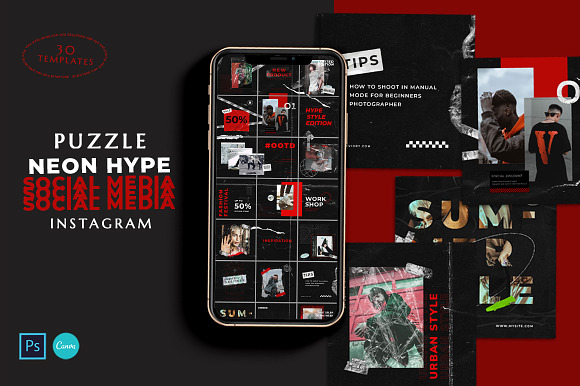 PUZZLE Bundle Instagram - PS & Canva in Instagram Templates - product preview 23