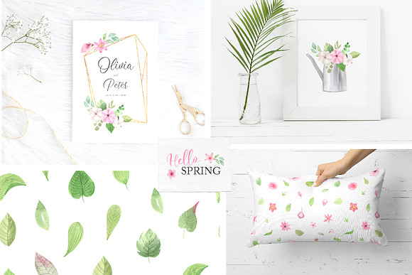 Watercolor Spring Floral Collection in Graphics - product preview 13