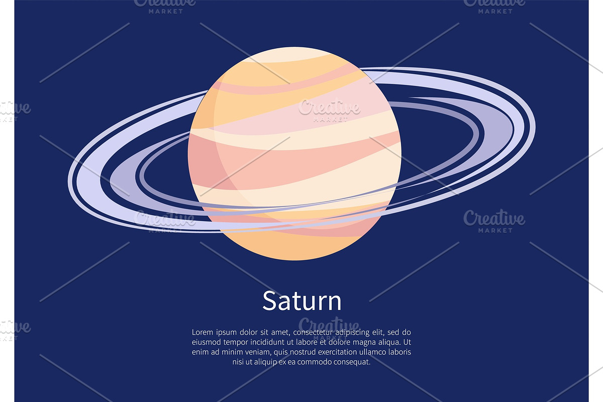 Saturn with Huge Ring Around on in Illustrations - product preview 8