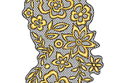 Lace seamless pattern with gold