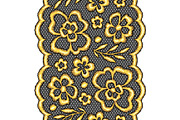 Lace seamless pattern with gold