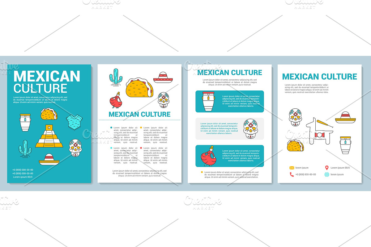 Mexican culture brochure template in Brochure Templates - product preview 8