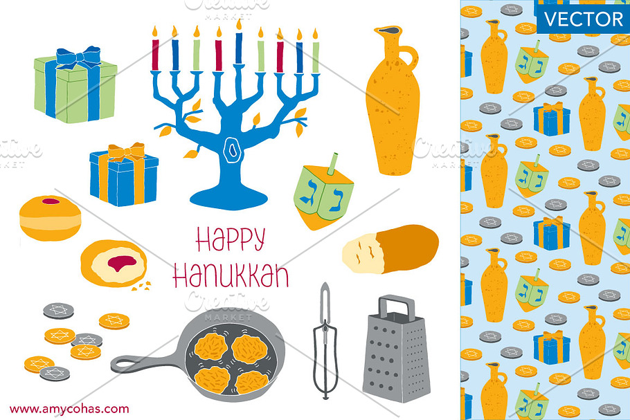 Happy Hanukkah: Vector Art in Illustrations - product preview 8